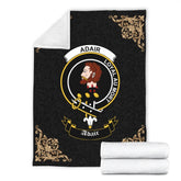 Adair Crest Tartan Premium Blanket Black